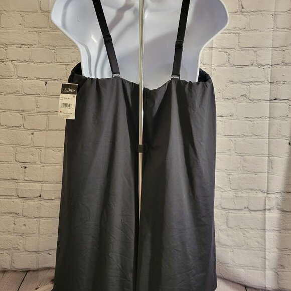 Lauren Ralph Lauren Plus Size Bandeau Tummy-Control One-Piece Swimsuit - Picture 2 of 5